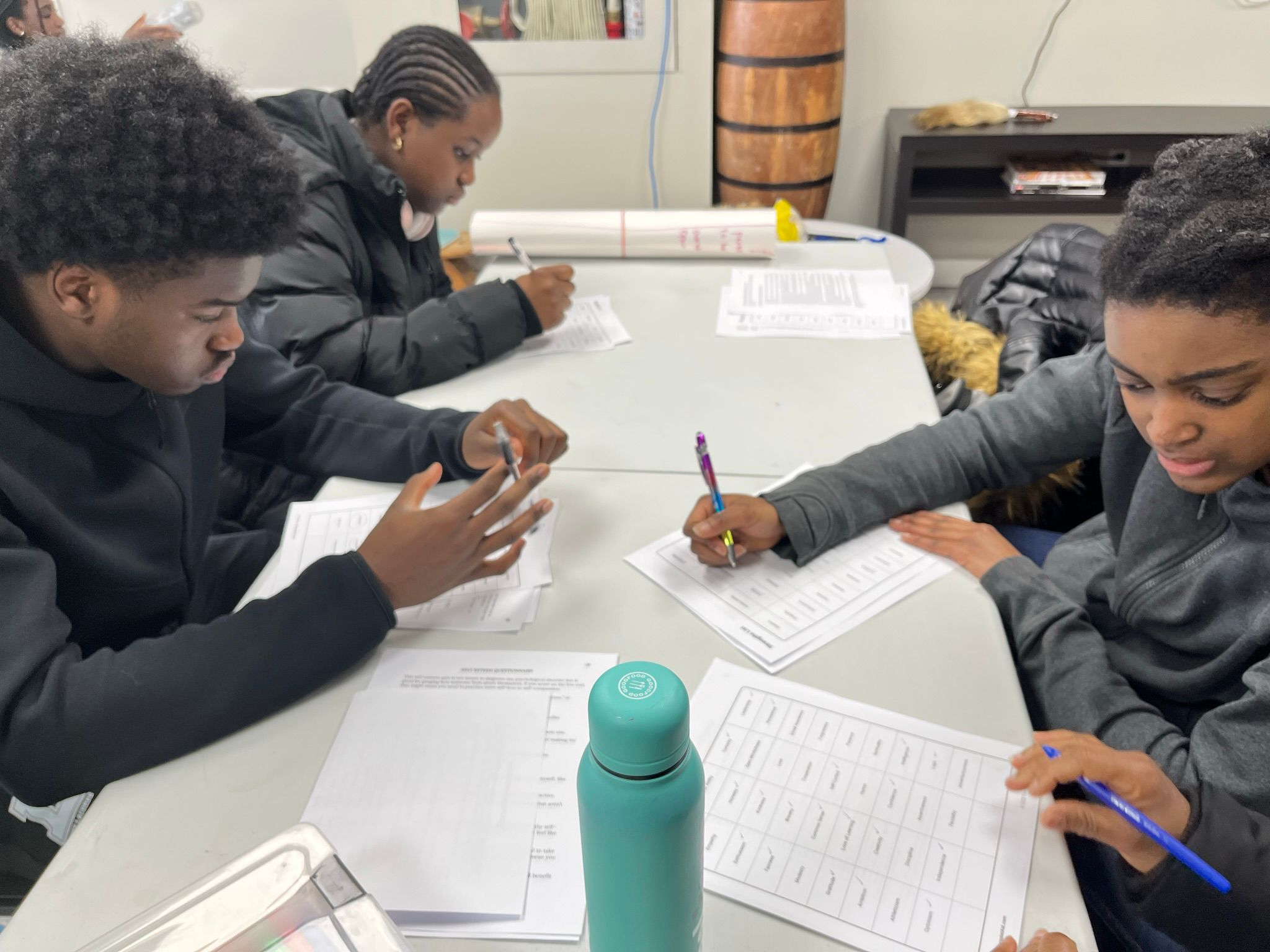 Young lady leading a group discussion